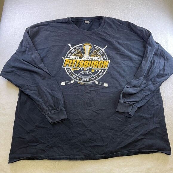 4XL Pittsburgh City of Champions Long Sleeve T Shirt Smack Apparel - Picture 1 of 9